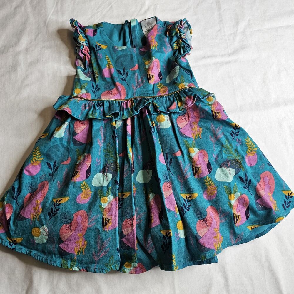 Disney Frozen Princess Dress Toddler Girl 3T Aqua Teal Ruffle Party Festival